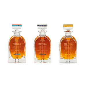 Full set of Brora Triptych Single Malt Scotch Whisky - Timeless Original (1982), Age of Peat (1977) and Elusive Legacy (1972)