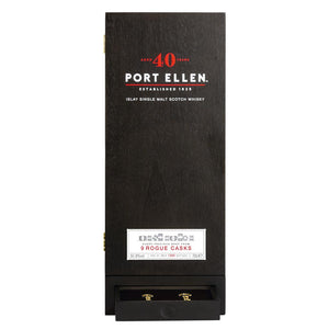 Box of Port Ellen 40 Year Old 9 Rogue Casks, Islay Single Malt Scotch Whisky with pulled-out drawer containing 2 keys
