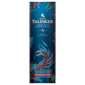 Box of Talisker 8 Year Old Special Release 2020, Single Malt Scotch Whisky against white background