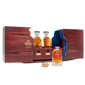 Brora Triptych Single Malt Scotch Whisky in opened box, with an opened bottle of Elusive Legacy (1972)