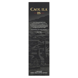 Box of Caol Ila 25 Year Old, Islay Single Malt Scotch Whisky against white background