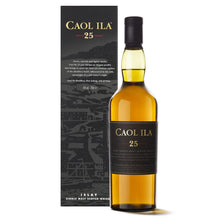 Load image into Gallery viewer, A bottle of Caol Ila 25 Year Old, Islay Single Malt Scotch Whisky with box against white background
