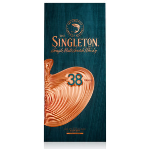Box of The Singleton of Glen Ord 38 Year Old, Single Malt Scotch Whisky against white background