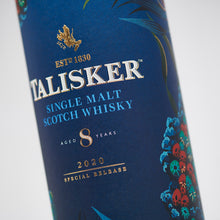 Load image into Gallery viewer, Closeup of Talisker 8 Year Old Special Release 2020, Single Malt Scotch Whisky box label
