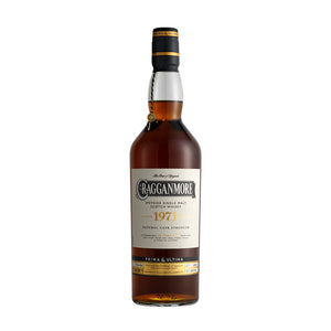 A bottle of Cragganmore 1971 - Prima & Ultima Speyside Single Malt Scotch Whisky against a white background