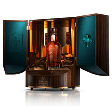 Load image into Gallery viewer, A bottle of The Singleton 54 Paragon of Time II, Single Malt Scotch Whisky in opened wooden cabinet, angled view
