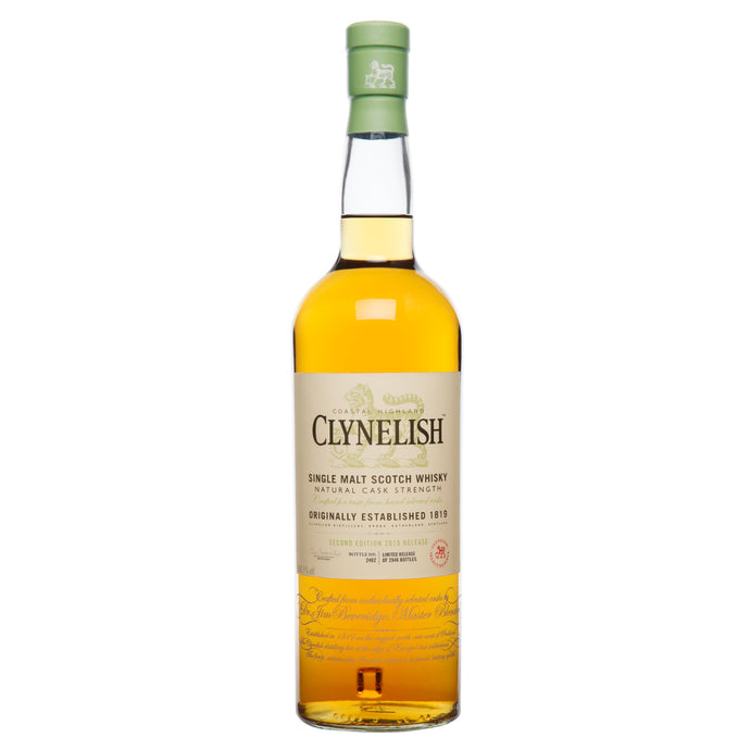 A bottle of Clynelish Coastal Highland Special Release 2015, Single Malt Scotch Whisky against a white background