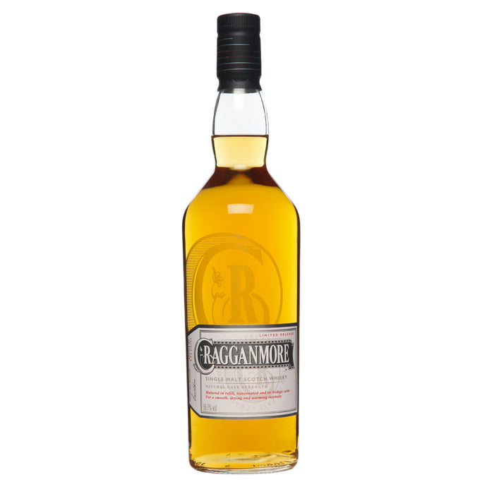 A bottle of Cragganmore Single Malt Scotch Whisky Limited Release against a white background