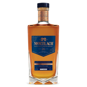 A bottle of Mortlach 26 Year Old Special Release 2019 Single Malt Scotch Whisky against clean white background