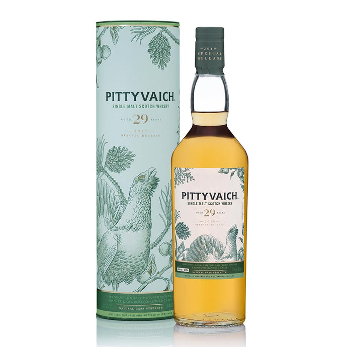 Pittyvaich 29 Year Old Special Release 2019 Single Malt Scotch Whisky bottle and box against a white background
