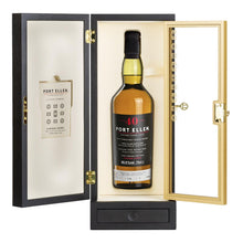 Load image into Gallery viewer, A bottle of Port Ellen 40 Year Old 9 Rogue Casks, Islay Single Malt Scotch Whisky in opened box against white background
