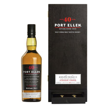 Load image into Gallery viewer, A bottle of Port Ellen 40 Year Old 9 Rogue Casks, Islay Single Malt Scotch Whisky with box, drawer pulled out with 2 keys
