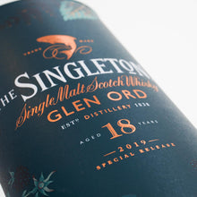 Load image into Gallery viewer, A close up of The Singleton of Glen Ord 18 Year Old Special Release 2019  Single Malt Scotch Whisky bottle
